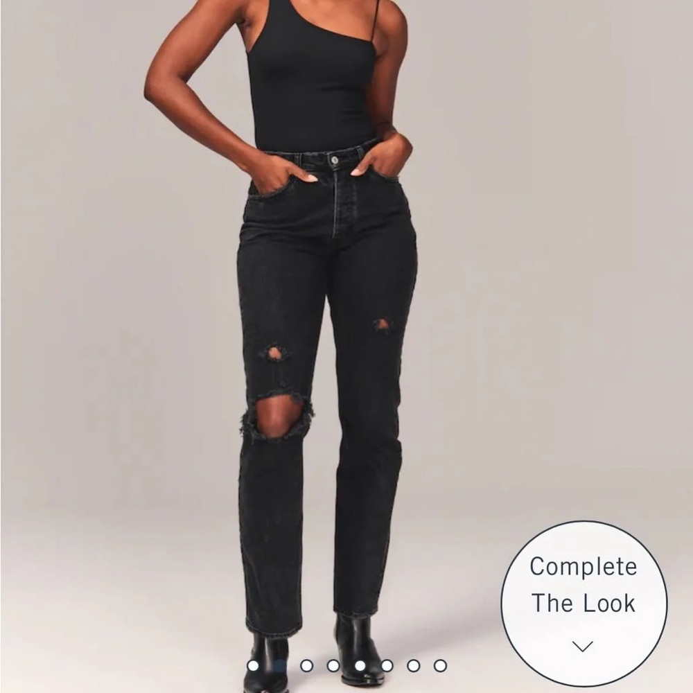Abercrombie jeans - black curve love the dad high rise size 20/35 R